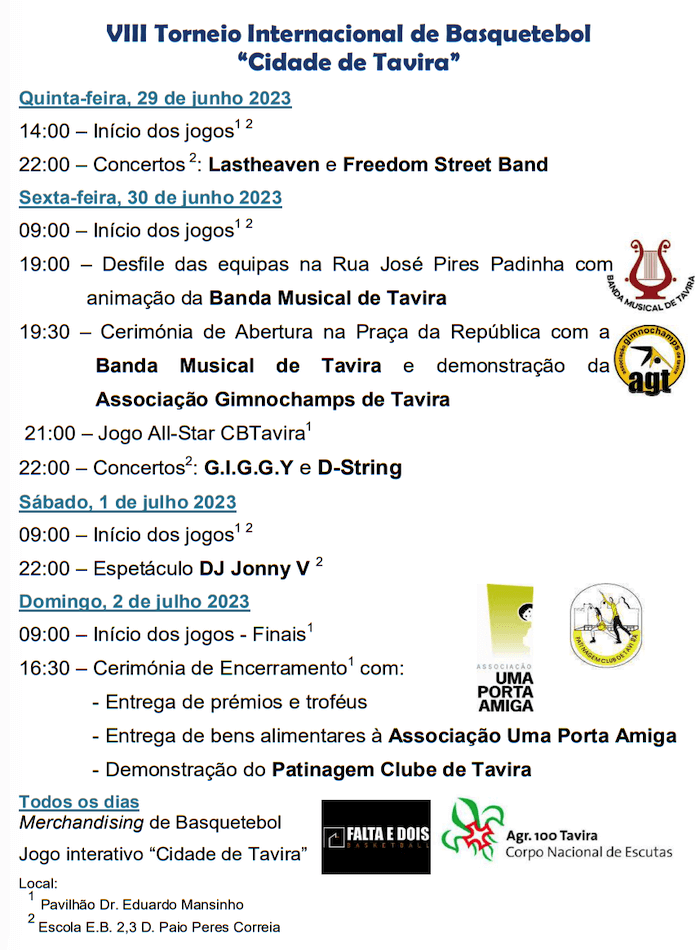 Basquetebol-Tavira-Programa